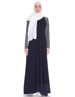 Raglan Maxi Dress in Navy/Dark Misty Grey