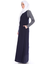 Raglan Maxi Dress in Navy/Dark Misty Grey