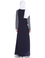 Raglan Maxi Dress in Navy/Dark Misty Grey