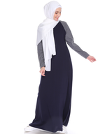 Raglan Maxi Dress in Navy/Dark Misty Grey