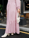 KOTAQUE Smocked Maxi Dress in Russet