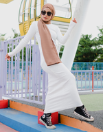 Ribbed Basic Maxi Dress in White