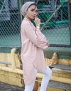 Bell-Sleeve High Low Shirt in Cream